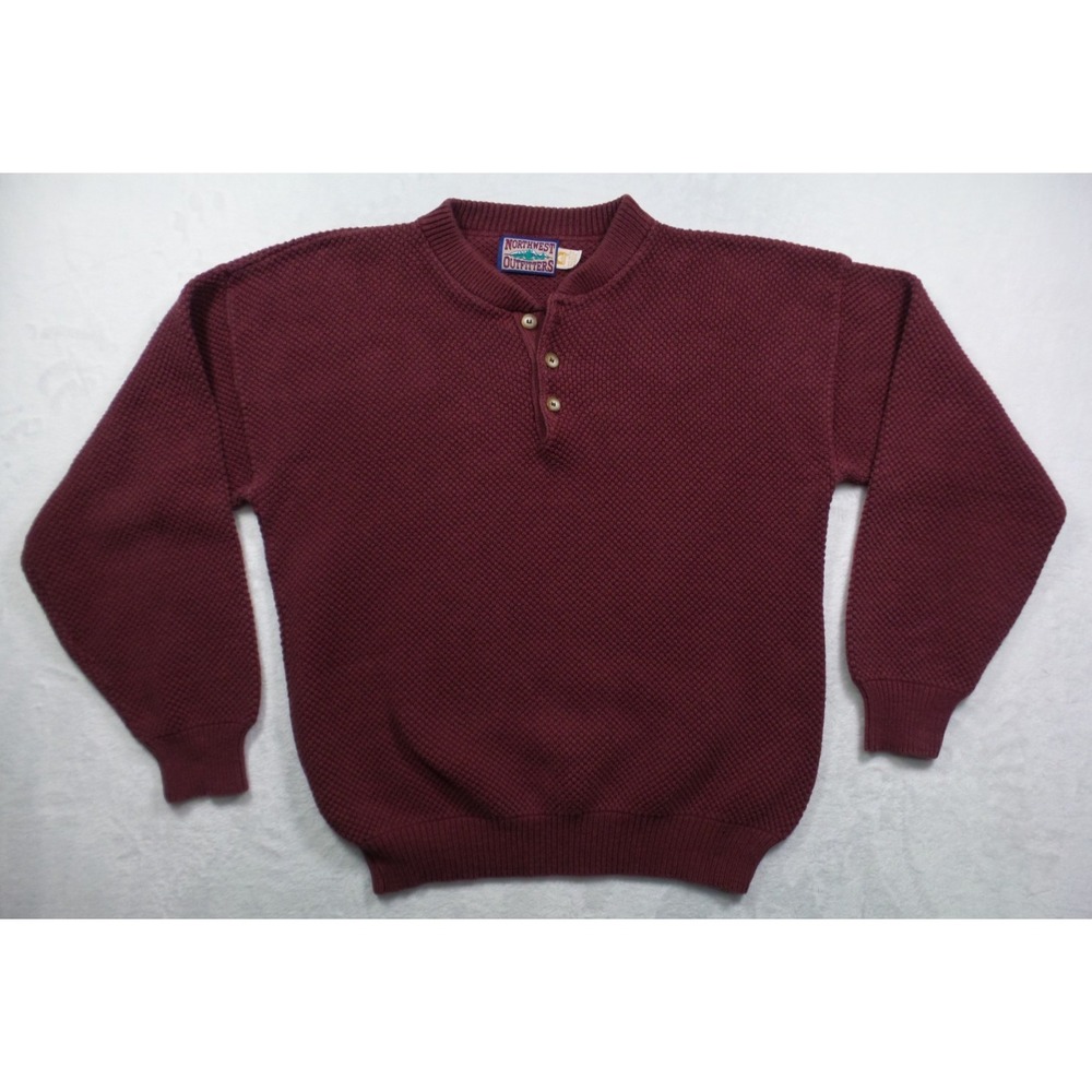 Vintage Northwest Outfitters Sweater Mens Size‎ Large Red Tight Knit Pullover